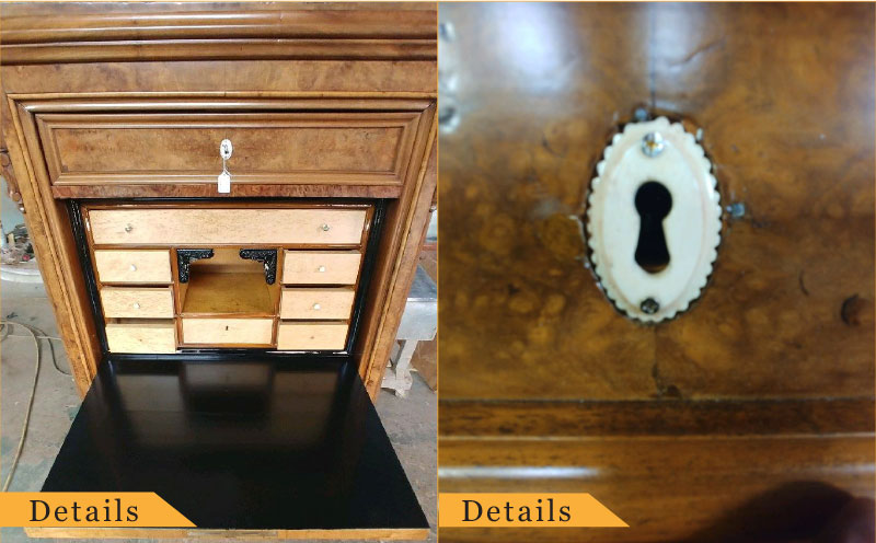 Wooden Jewelry Box Restoration with Key Hole